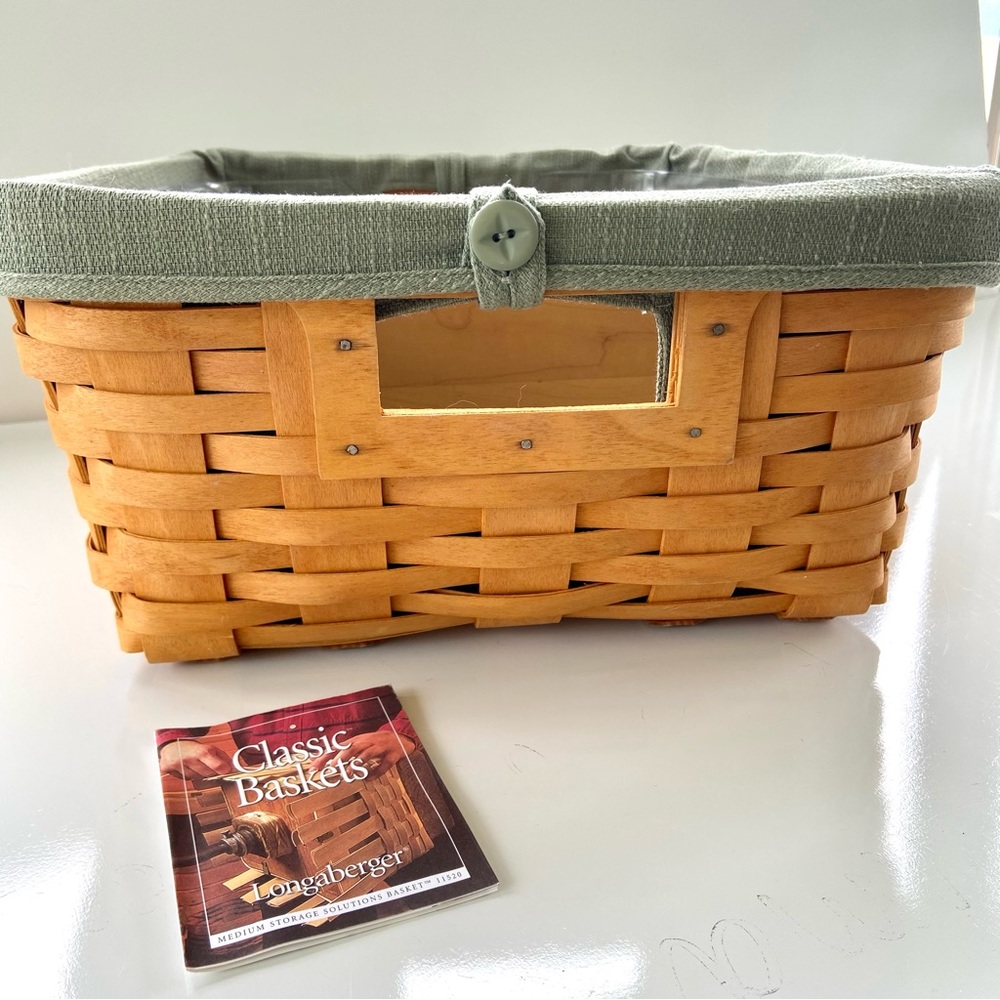Longaberger RARE Medium Storage Solutions Basket, Liner, Protector, Dividers